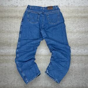 Vintage Y2K Wrangler Jeans 32x30 Baggy Wide Leg Fit Medium Wash Denim